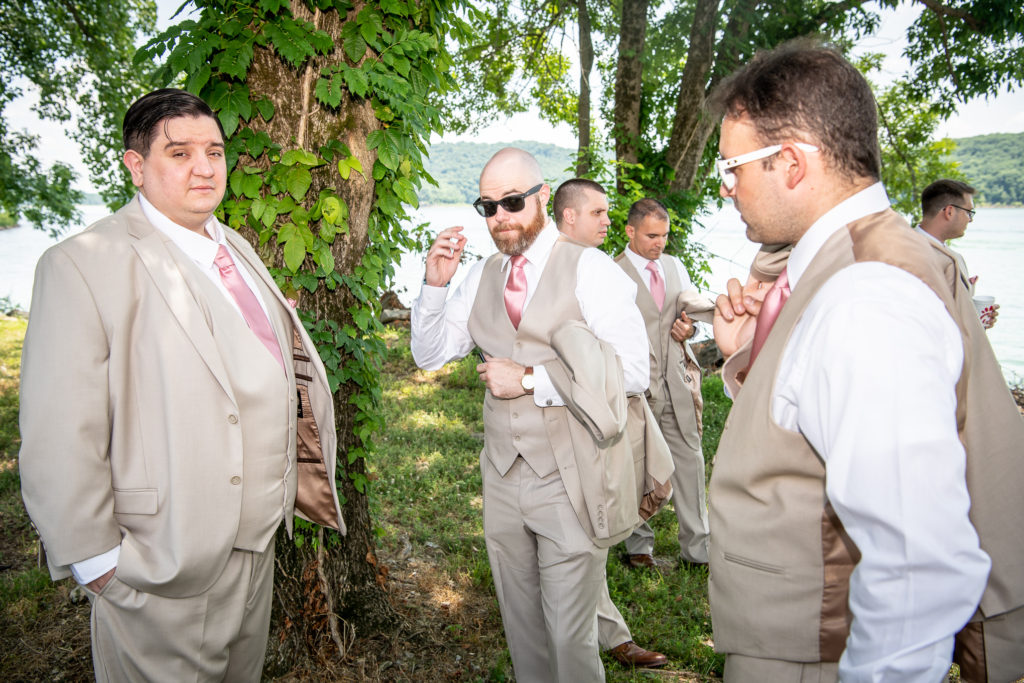 groomsmen wearing sunglasses 