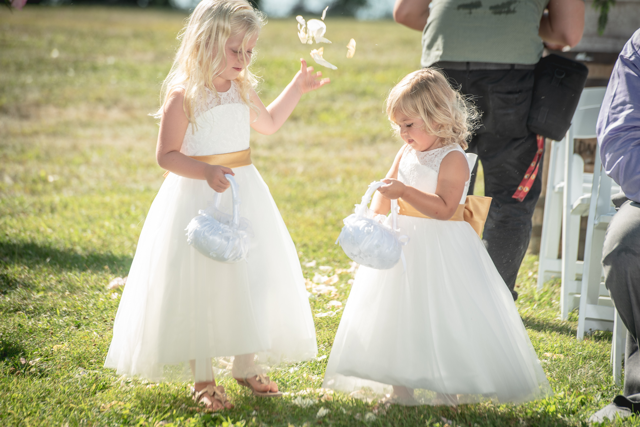 flower girls at the wedding ceremony