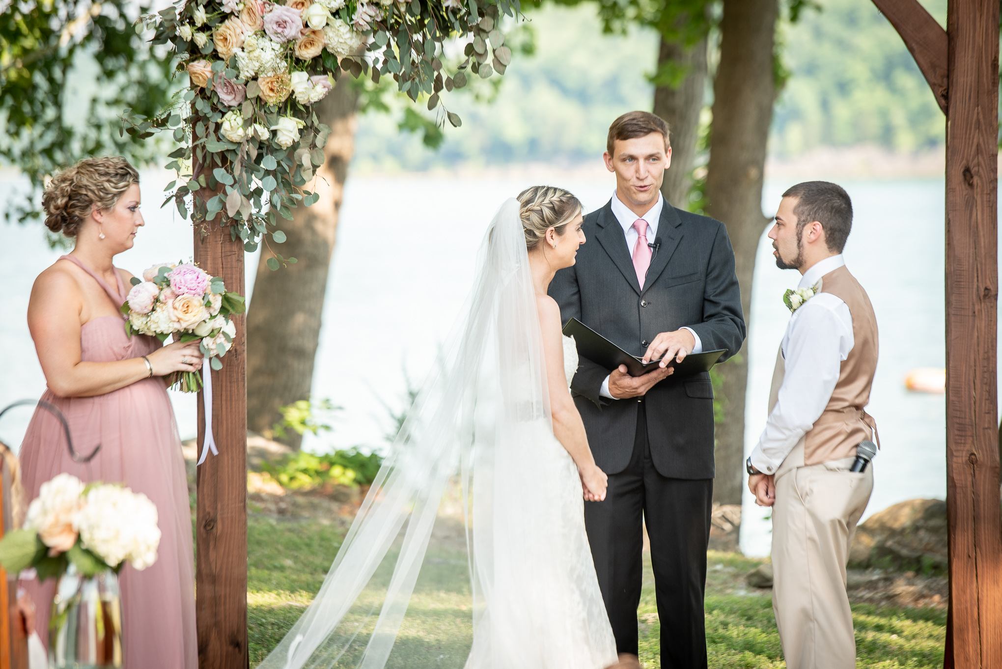 bride and groom at their wedding ceremony