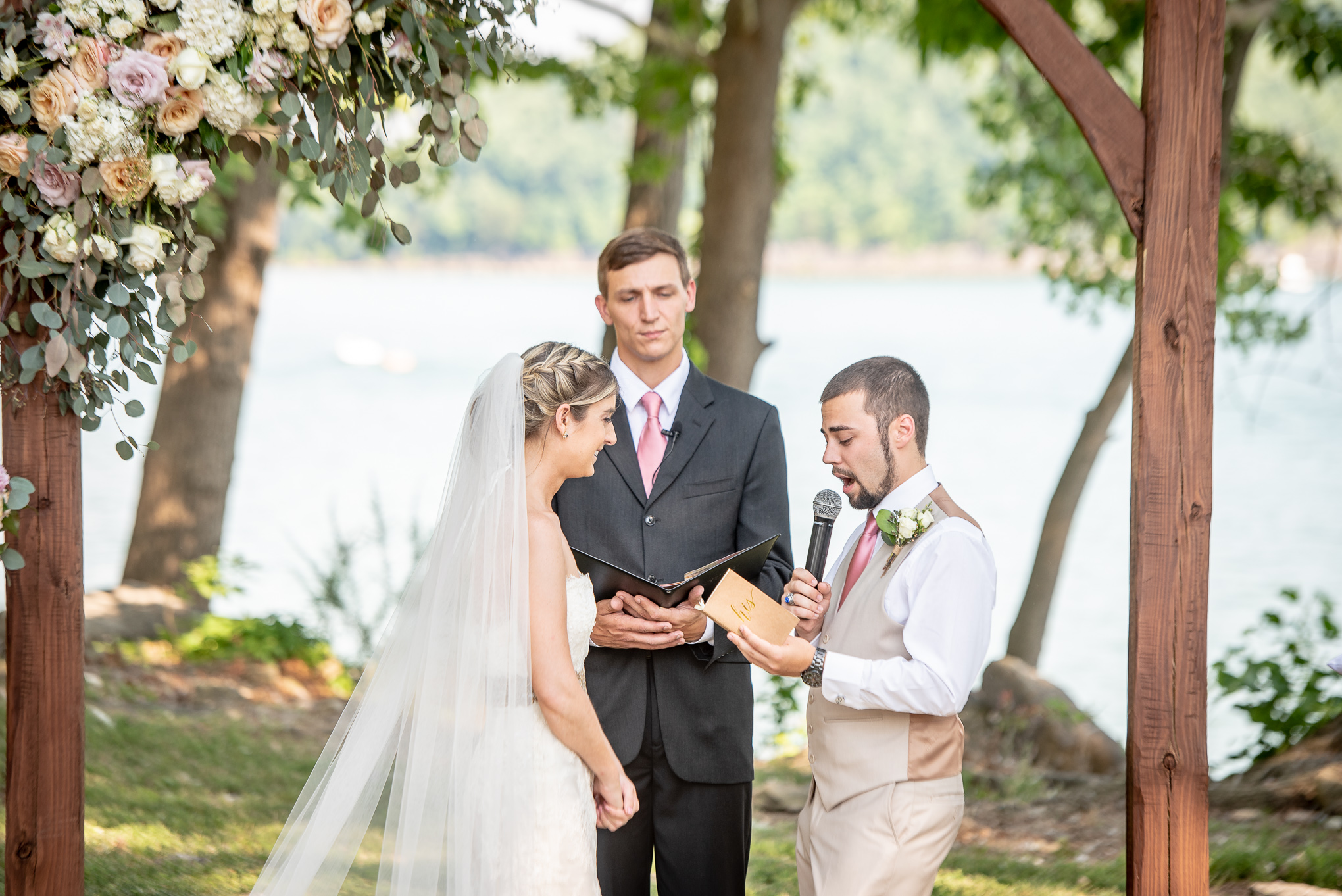 groom saying his vows at his Nashville wedding 