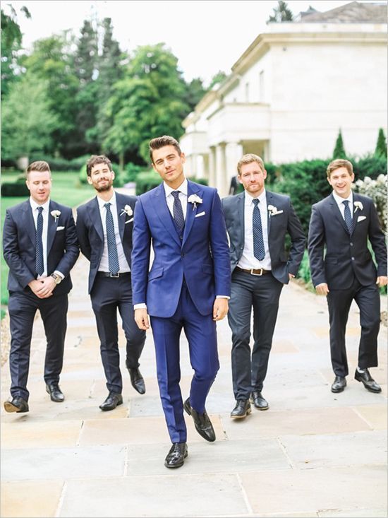 Mix and Match groom and groomsmen attire as seen on Wedding Chicks 