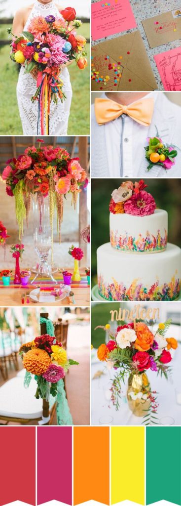 Colorful wedding ideas from Pinterest, wedding blog One Fine Day 